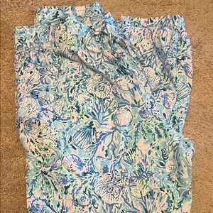 Lilly Pulitzer Pink and Blue Sea Life Print Pants
